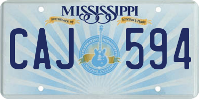 MS license plate CAJ594