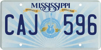 MS license plate CAJ596