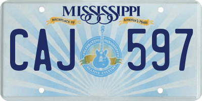 MS license plate CAJ597
