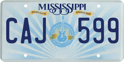 MS license plate CAJ599