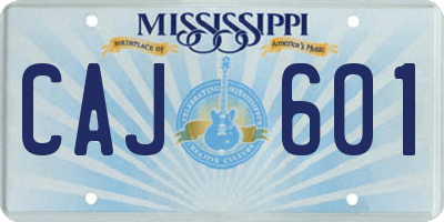 MS license plate CAJ601