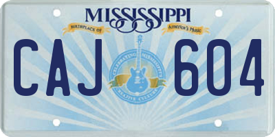 MS license plate CAJ604