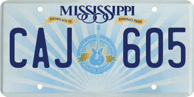 MS license plate CAJ605