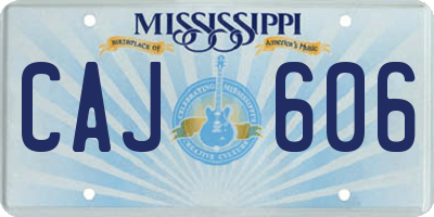 MS license plate CAJ606
