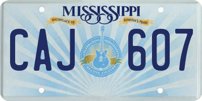 MS license plate CAJ607