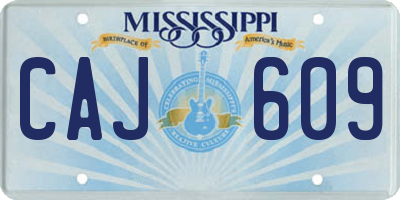 MS license plate CAJ609