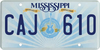 MS license plate CAJ610