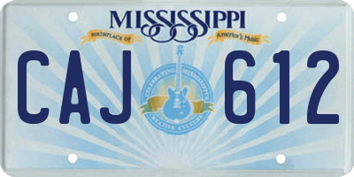 MS license plate CAJ612
