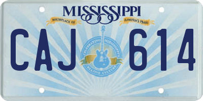 MS license plate CAJ614