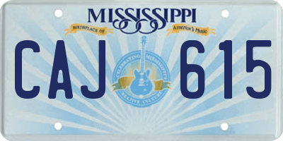 MS license plate CAJ615