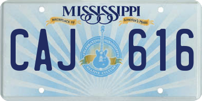 MS license plate CAJ616