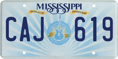 MS license plate CAJ619