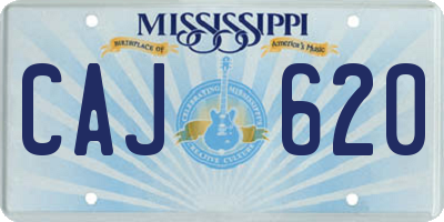 MS license plate CAJ620
