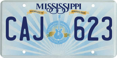MS license plate CAJ623