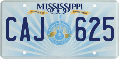 MS license plate CAJ625