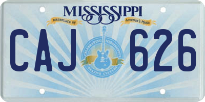 MS license plate CAJ626