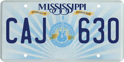 MS license plate CAJ630