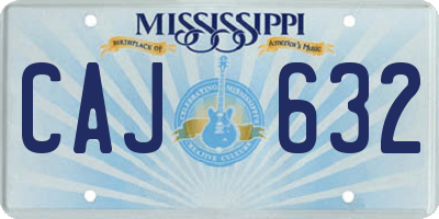 MS license plate CAJ632