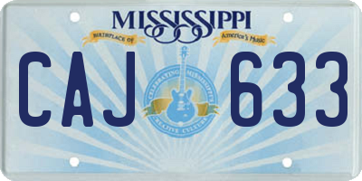 MS license plate CAJ633
