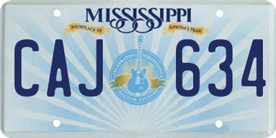 MS license plate CAJ634
