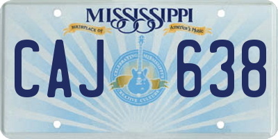 MS license plate CAJ638