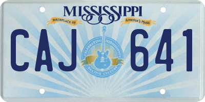MS license plate CAJ641