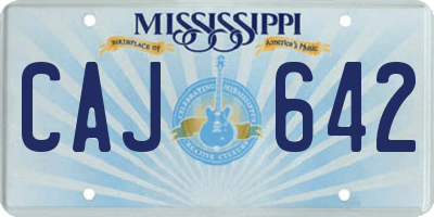MS license plate CAJ642