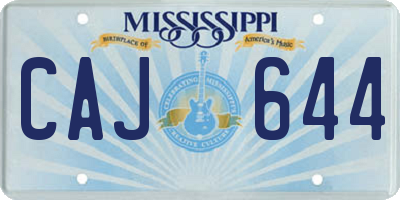 MS license plate CAJ644