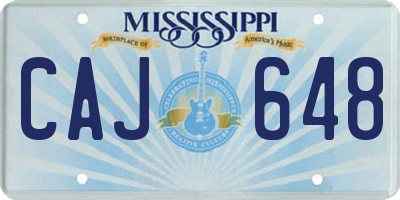 MS license plate CAJ648