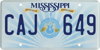 MS license plate CAJ649