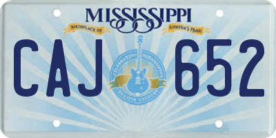 MS license plate CAJ652
