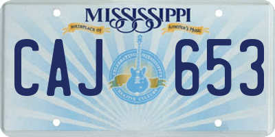 MS license plate CAJ653