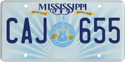 MS license plate CAJ655