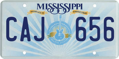 MS license plate CAJ656