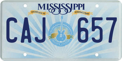 MS license plate CAJ657