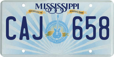 MS license plate CAJ658