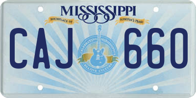 MS license plate CAJ660