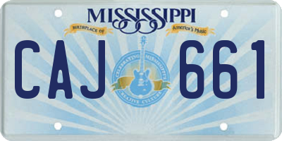 MS license plate CAJ661