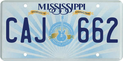 MS license plate CAJ662