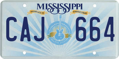 MS license plate CAJ664