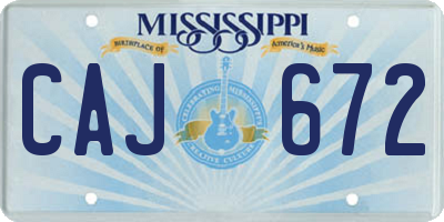MS license plate CAJ672