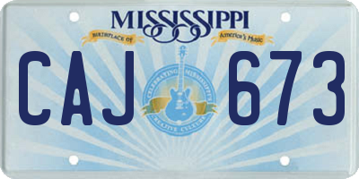 MS license plate CAJ673