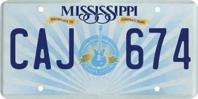 MS license plate CAJ674