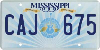 MS license plate CAJ675