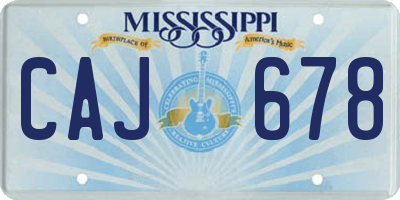 MS license plate CAJ678