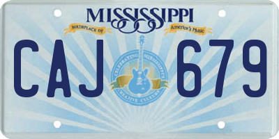 MS license plate CAJ679
