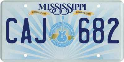 MS license plate CAJ682