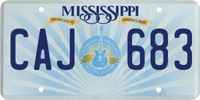 MS license plate CAJ683