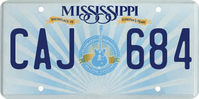 MS license plate CAJ684
