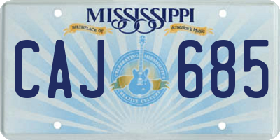 MS license plate CAJ685